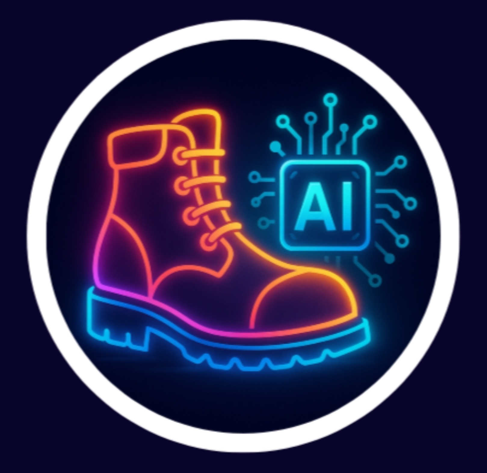 neon boot icon
